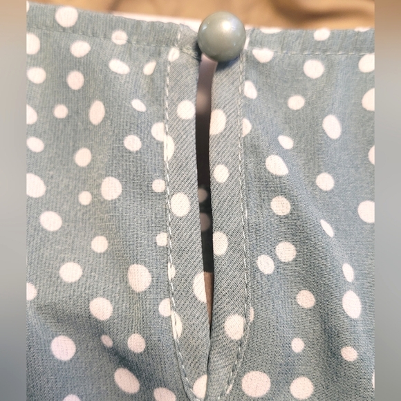 Shein Dress Babydoll Style Size Small Muted Seafoam Green Polka Dots Excellent💚 - Picture 3 of 4
